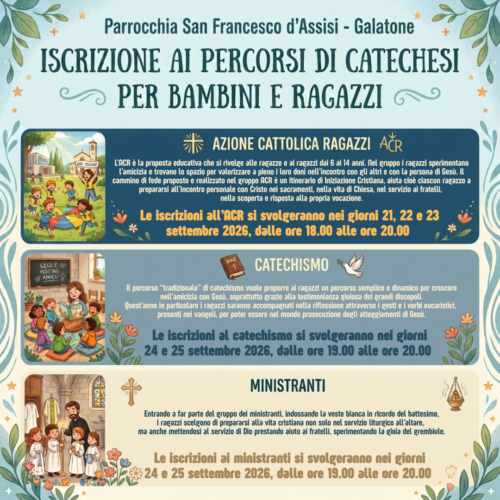 Inizio del nuovo anno catechistico